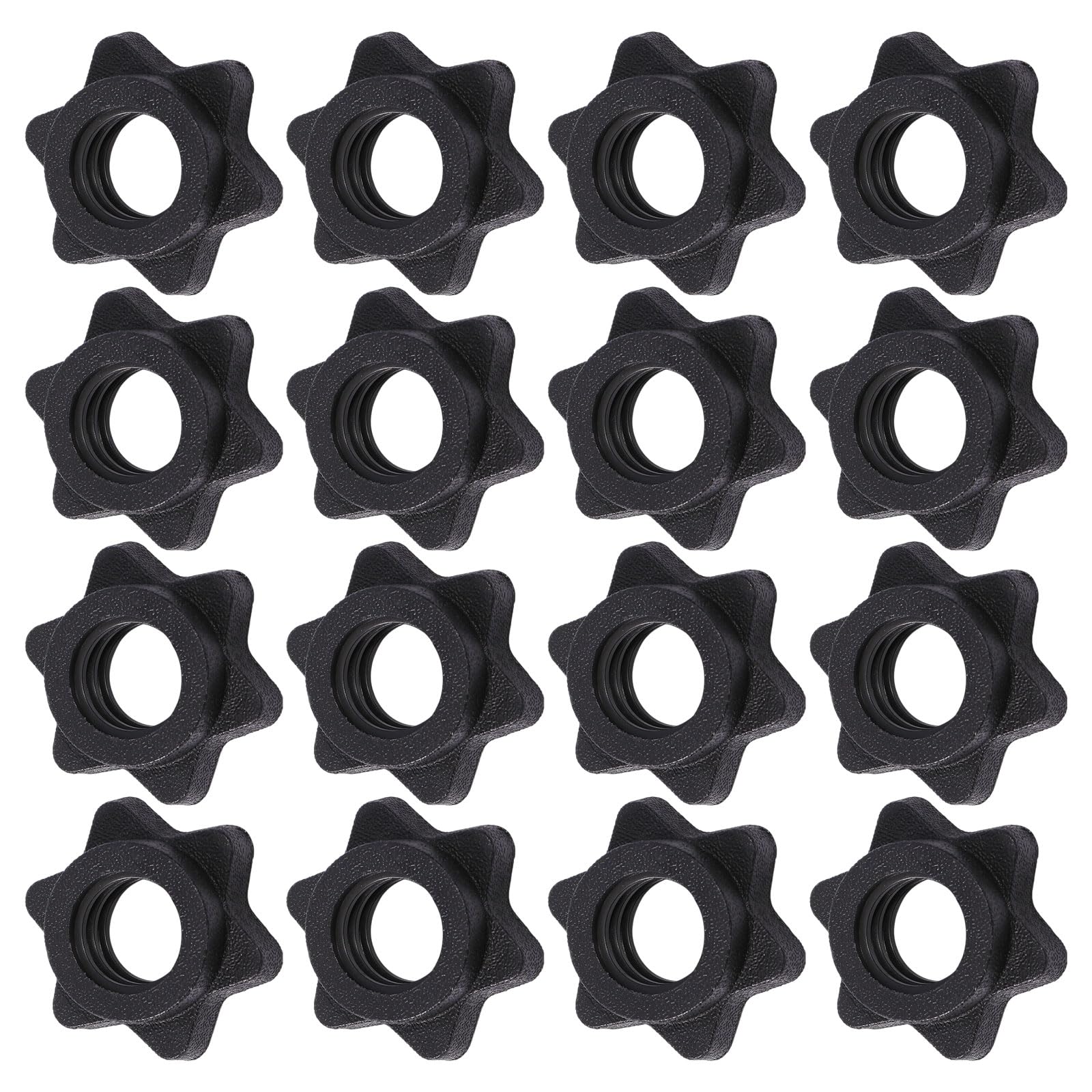 16 tapas de cierre Spinlock de plástico para barra de pesas, 25 mm, tuercas hexagonales para entrenamiento de fuerza, fitness y deportes