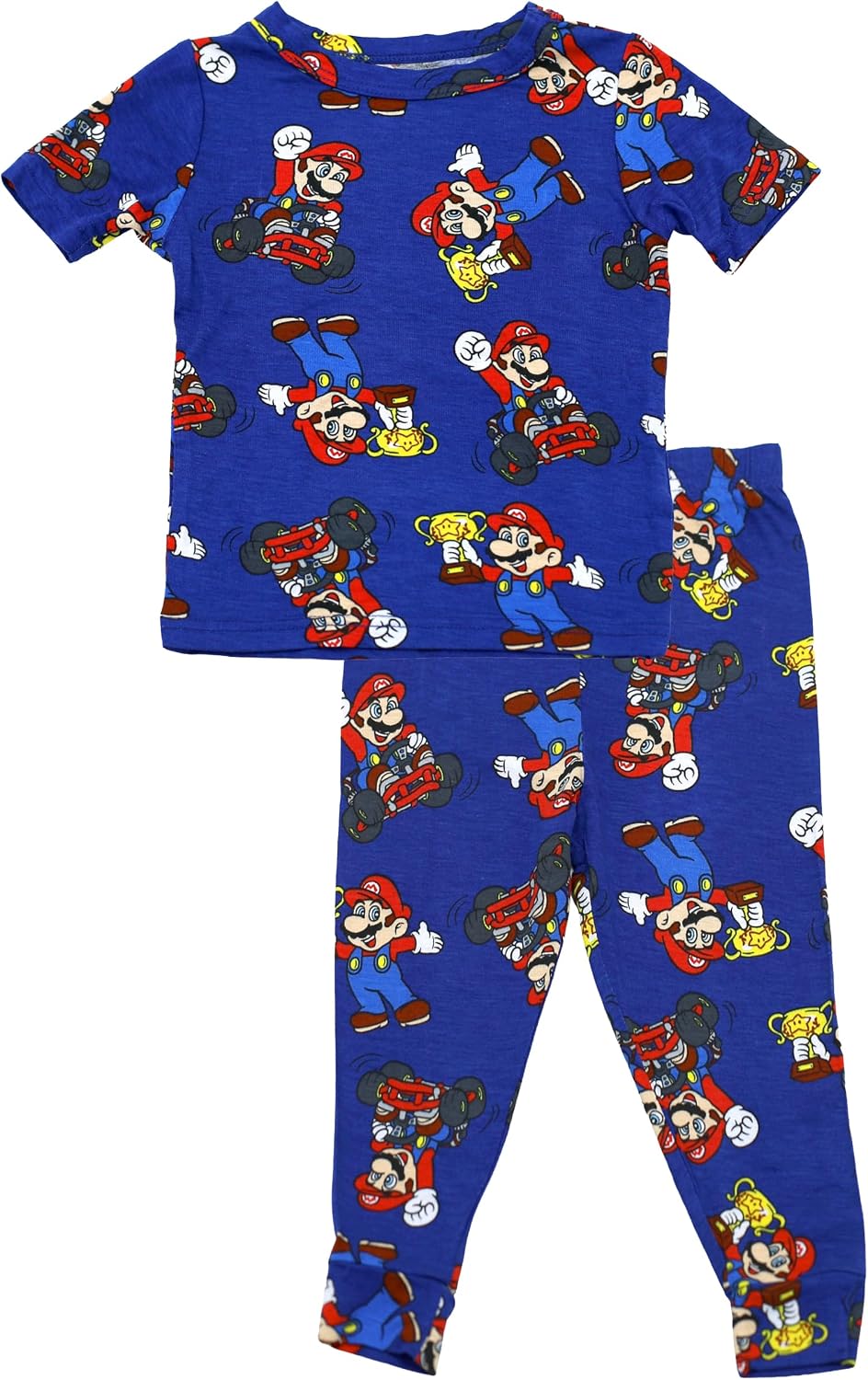 Nintendo Super Mario Pajamas for Boys, 2 Piece Toddler Boys Mario Pajamas, Super Mario Pjs, Top & Bottom, Size 2T-3T-4T
