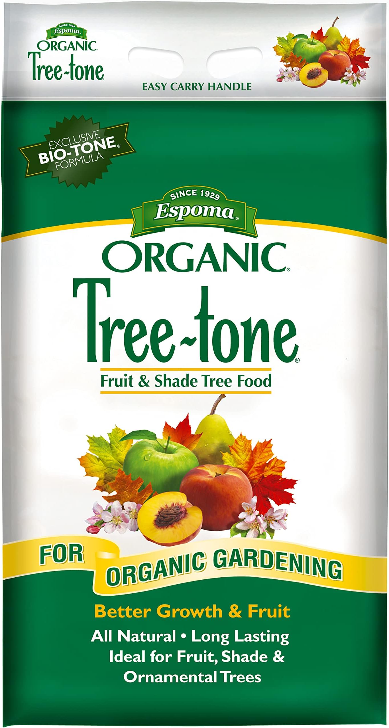 Espoma Organic Tree-Tone 6-3-2 Natural & Organic Fertilizer and Plant Food; 18 lb. Bag; Use for Fruit Trees Like Peach, Apple, & Pear, and for All Shade Trees