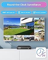 Vista 4 de ZOSI Sistema de cámara de seguridad para el hogar PoE de 8 canales 8MP 4K PoE al aire libre, 8 cámaras IP domo PoE con cable de 5 MP (3K), NVR PoE