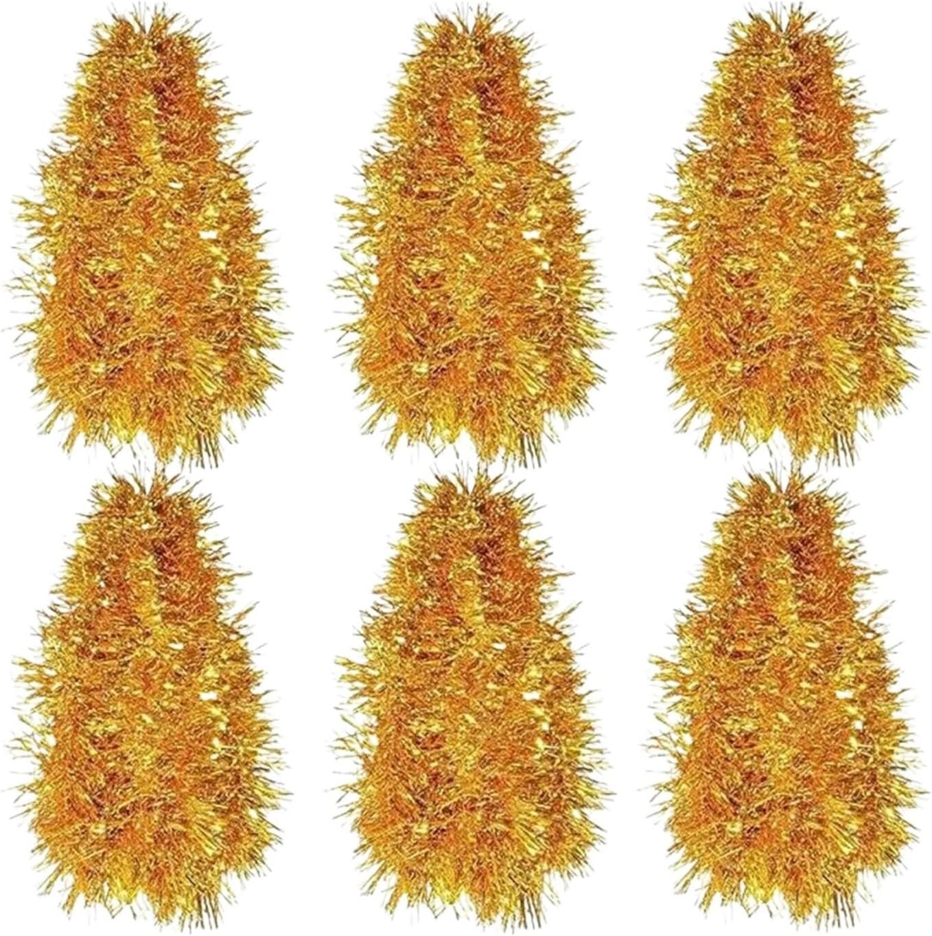 Gold Tinsel 20pcs*6.56ft Tinsel Garland Hanging Decorative for Home Room Decor(Rose Red)