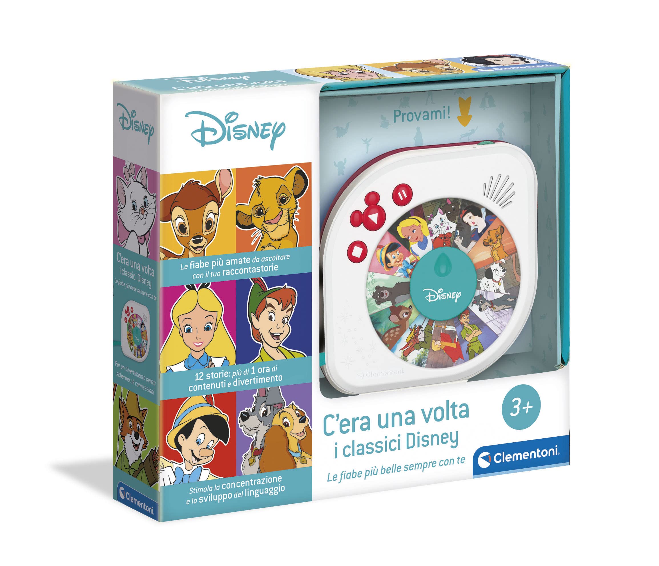 Clementoni - 17674 - C'era Una Volta - I Classici Disney Storyteller - Racconta Storie Educativo Elettronico Disney per Bambini 3 Anni, Storytelling in Italiano