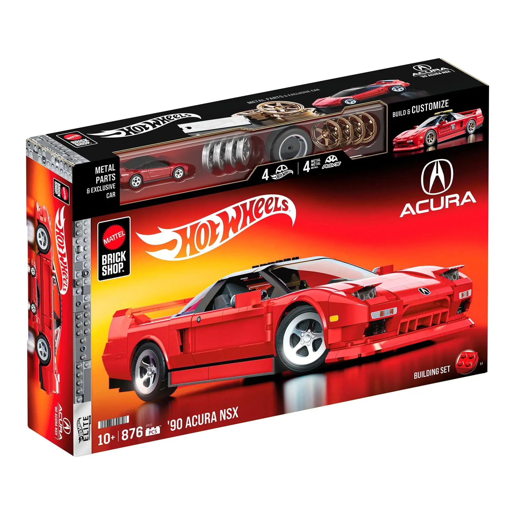 ホットウィール 1/16 ホンダ アキュラ NSX 1990 組立キット 876ピース 1/64ミニカー付き Hot Wheels マテル [並行輸入品]