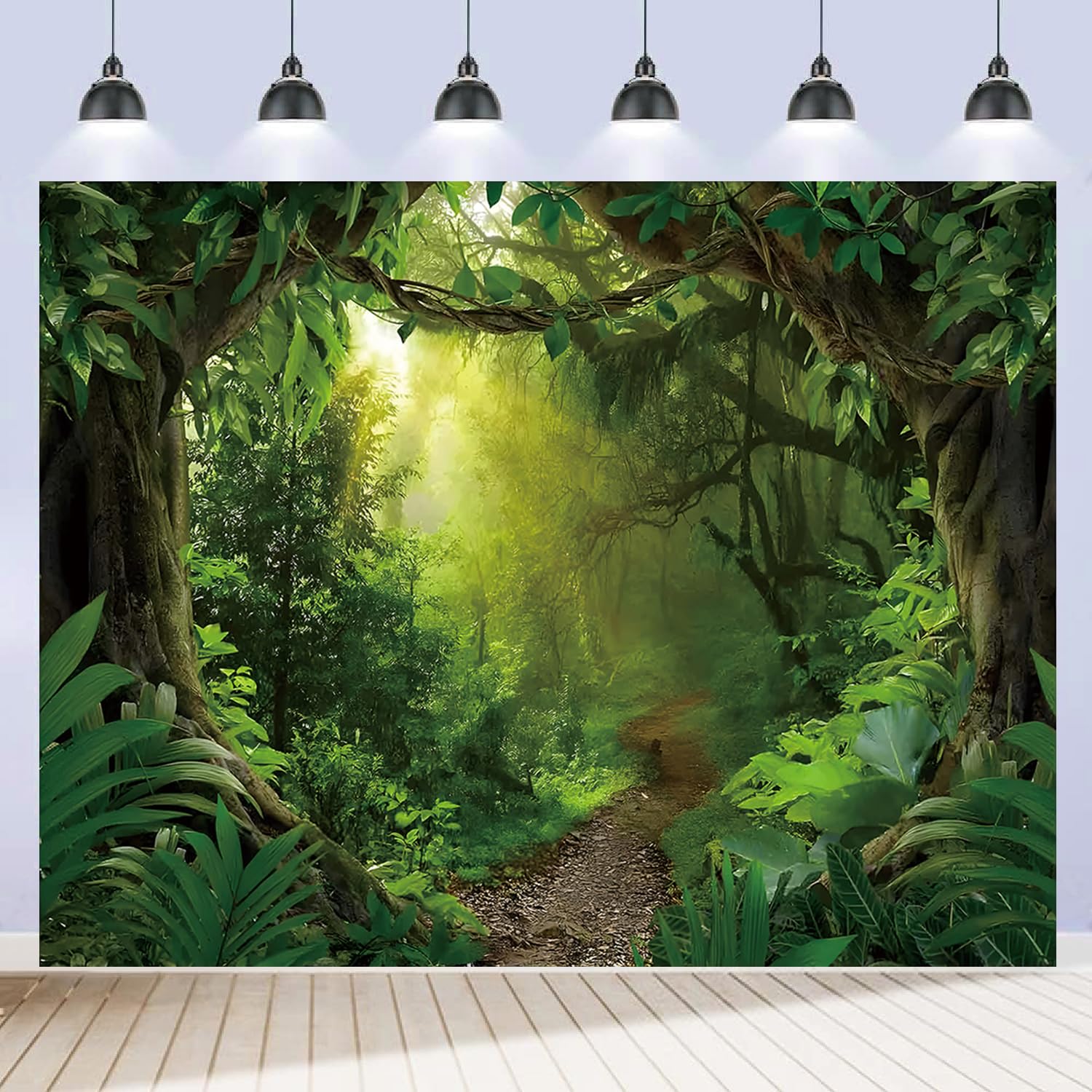 Jungle Forest Backdrop 10x8ft Tropical Rainforest Safari Natural Scenery Photography Background for Kids Baby Shower Birthday Party Jungle Theme