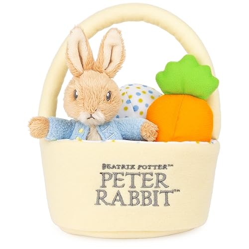 GUND Beatrix Potter Peter Rabbit Easter Basket Sensory Toy Playset,