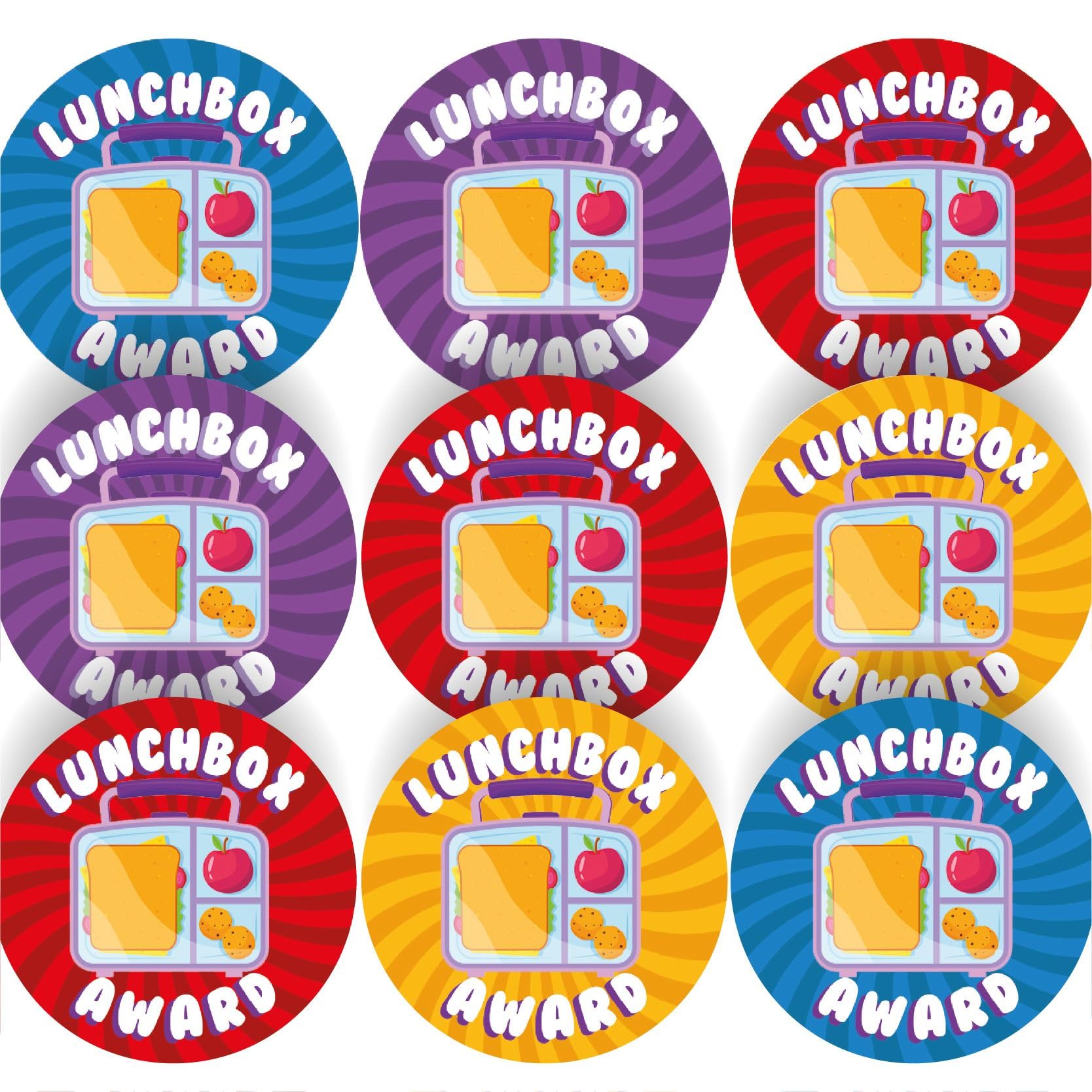Sticker Stocker Multicolor 144 Lunchbox Award 30Mm Children's Reward Stickers For Teachers And Parents