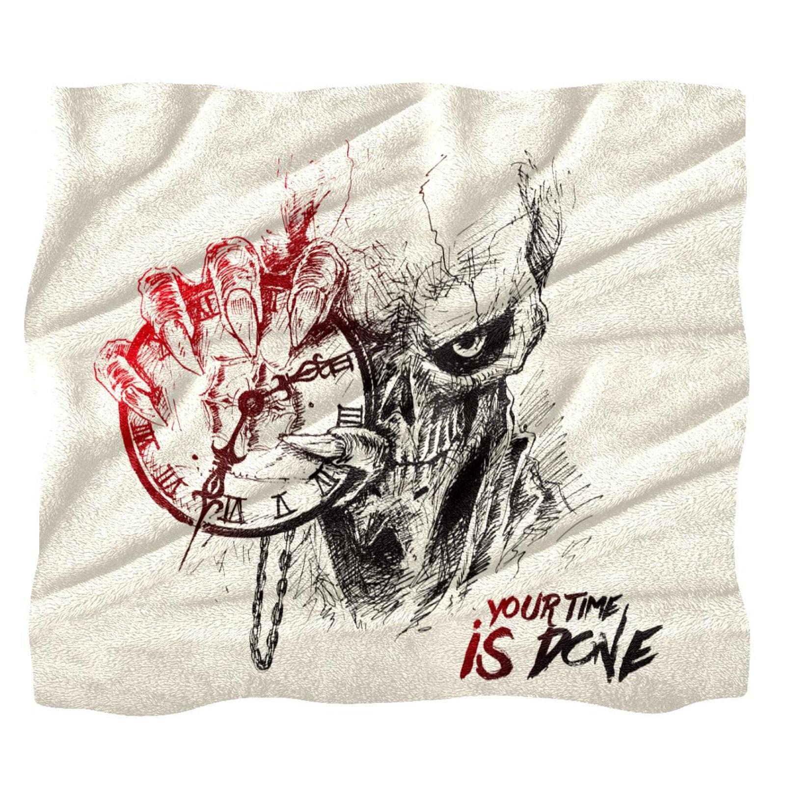 Couverture polaire chaude motif tête de mort plaid lit confortable