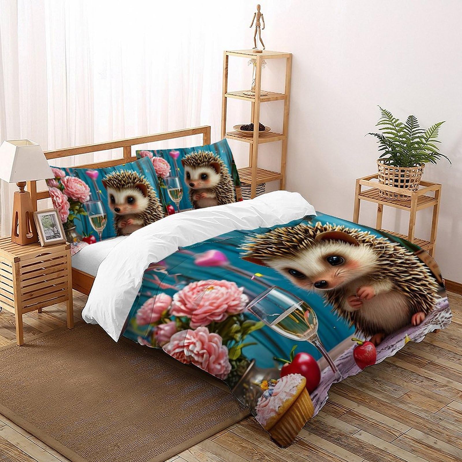 Housse de couette hérisson 260x220 en microfibre pour en finir avec le repassage