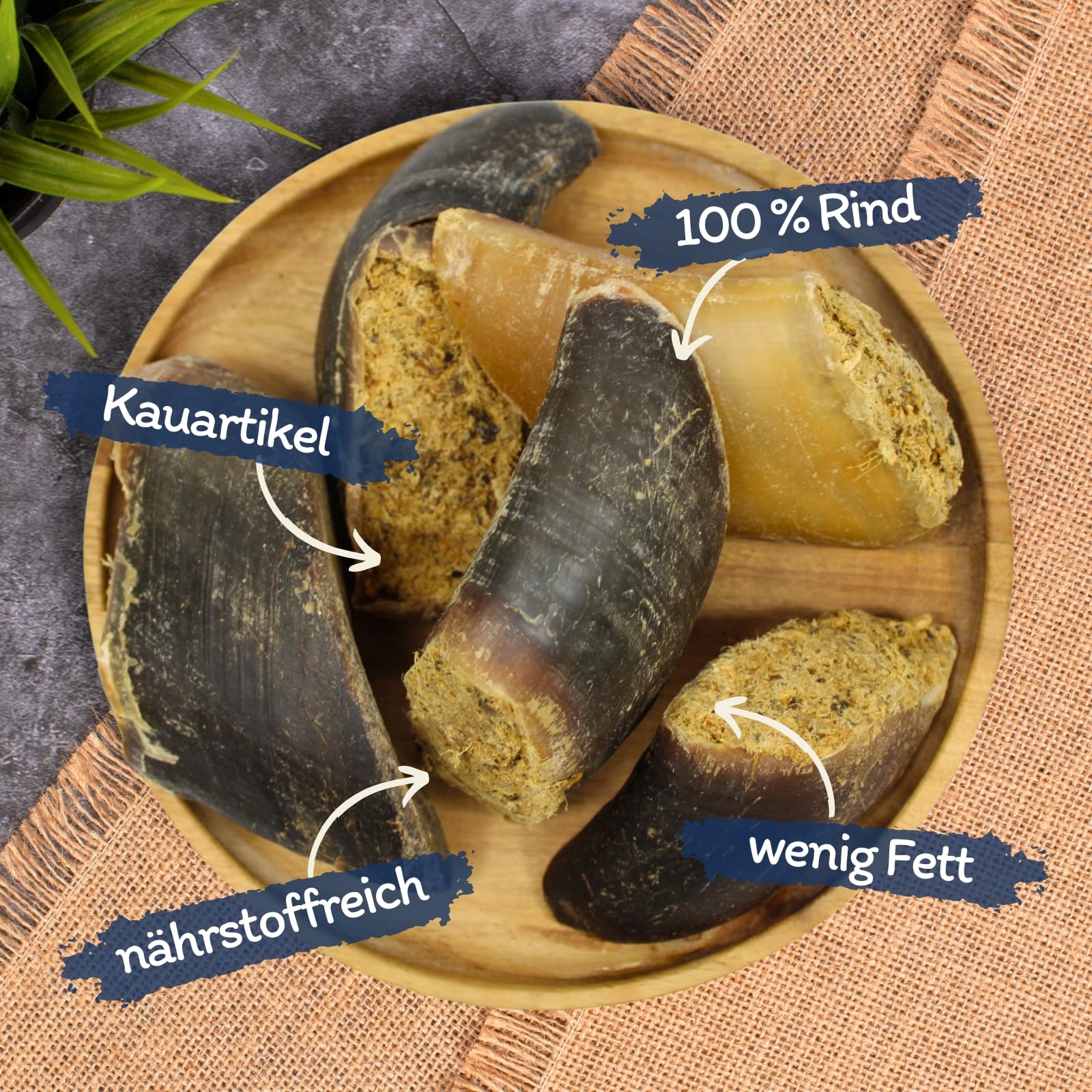 Lyra Pet® 15 STK. Rinderhufe gefüllt mit Pansen und Leber je ca. 120 g | Naturbelassener Kausnack - Ideal für die Zahnpflege - Proteinreiches Leckerli für Hunde - Gut verdaulicher Kauartikel