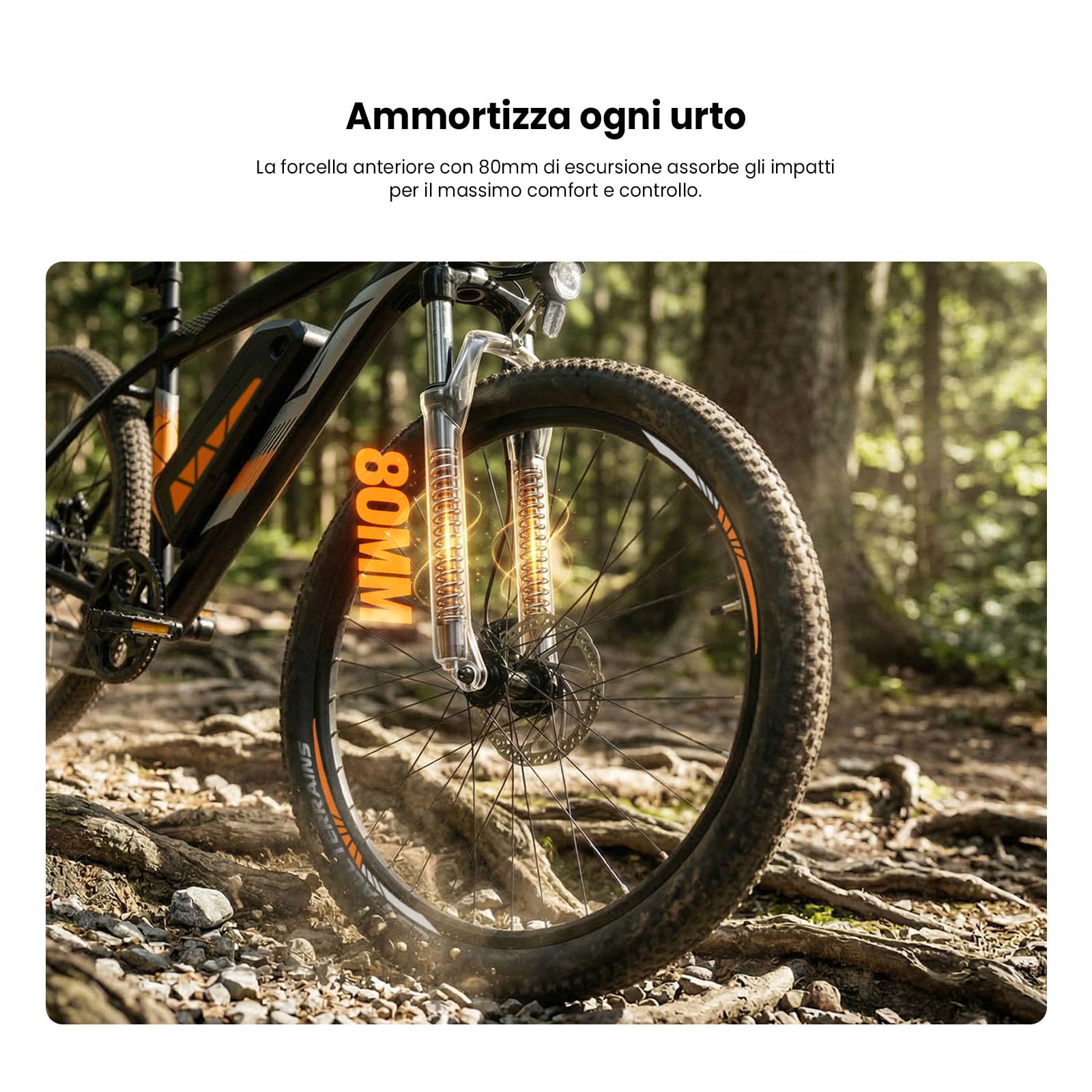 Touroll Bicicletta Elettrica U2/U3 Pro, Mountain Bike Elettrica con Pneumatici da 29'', Autonomia di 150km, Freno a Disco Idraulico + E-Brake, Sospensione Totale, Adatta a Qualsiasi Terreno