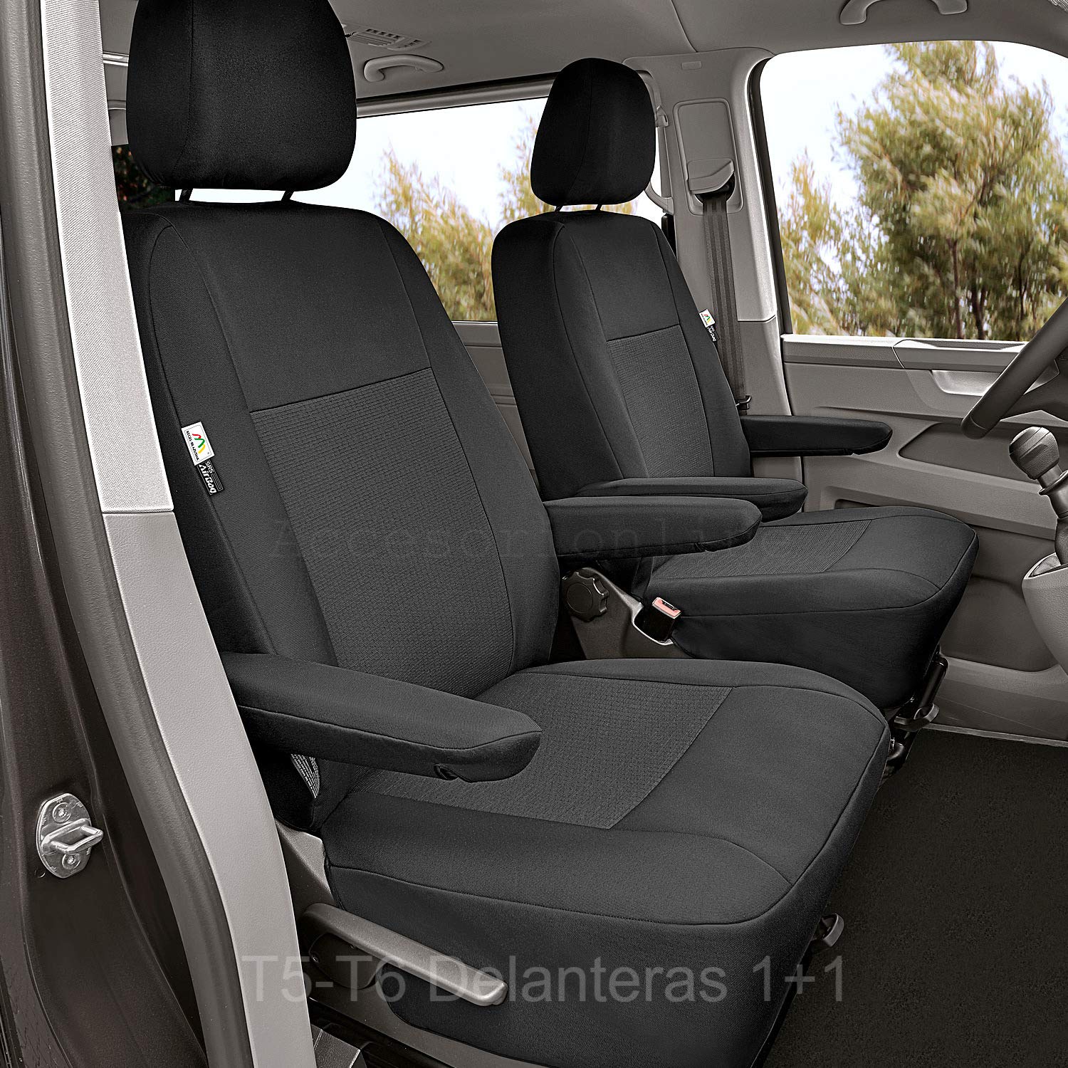 Coprisedili 2-9 posti, 100% su misura per camper, auto, multivan, 4 x 4 (T5-T6 anteriori 1 + 1)