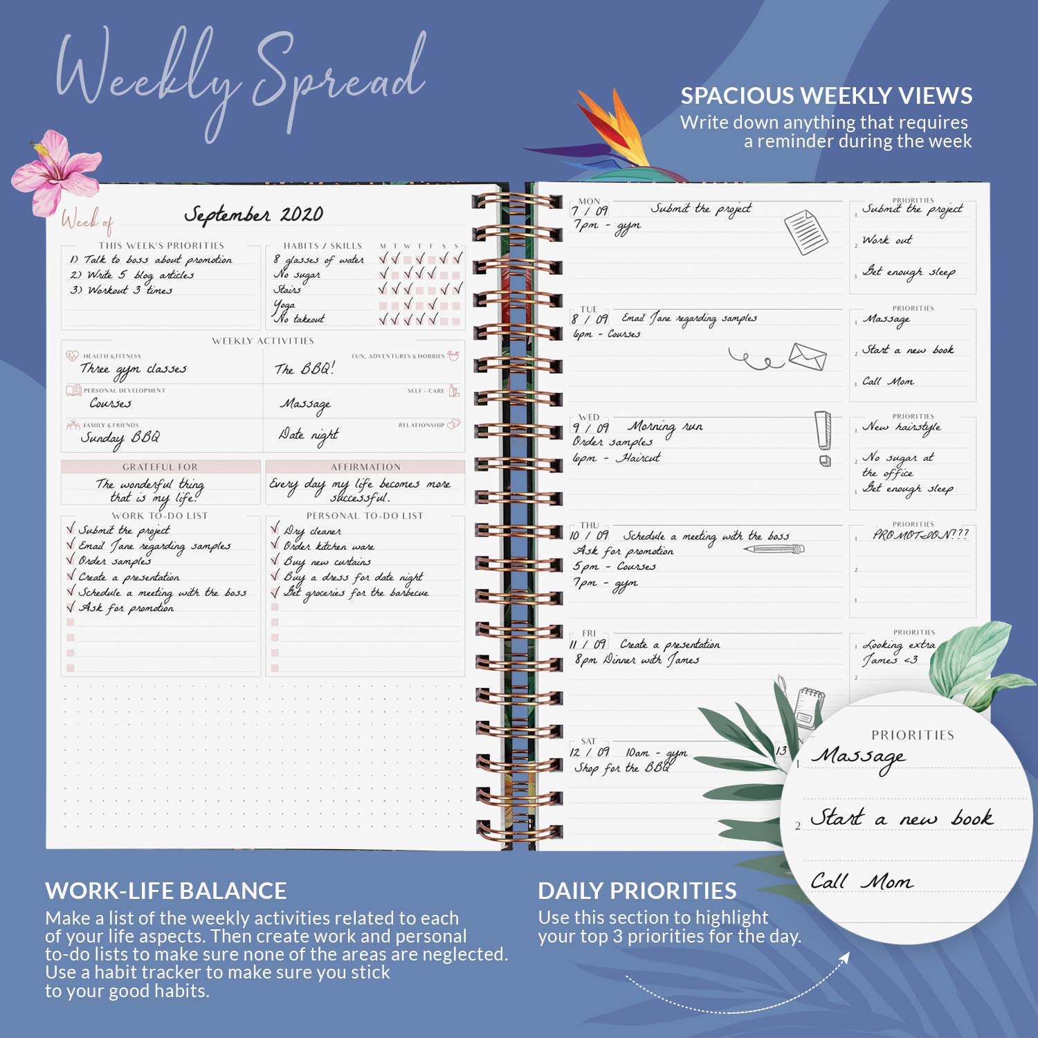 PLANBERRY Weekly Planner Large, Elegant Life & Budget Planner to Hit Your Goals & Live Happier - Image 3
