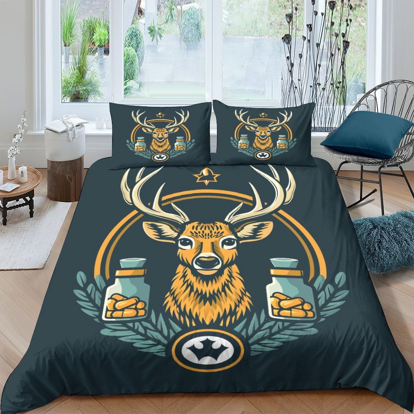 Stampato in 3D Pronipote tibetano Copertina Stampata Microfibra Disegnata Biancheria Da Letto Stile Morbido Set 3 Pezzi,Double（200x200cm）, Per Adolescenti E Adulti