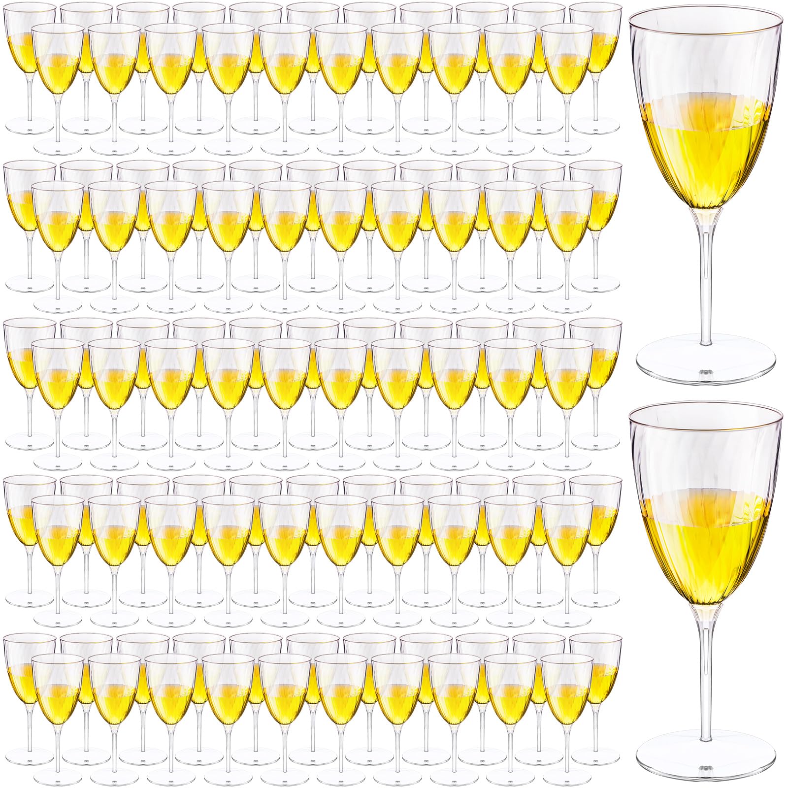 144 Pcs Acrylic Champagne Flute Bulk Plastic Disposable 7 oz Wine Glasses with Stem Clear Mimosa Martini Margarita Mimosa Cocktail Champagne Cups for Party Wedding Picnic Kitchen Bar Restaurant