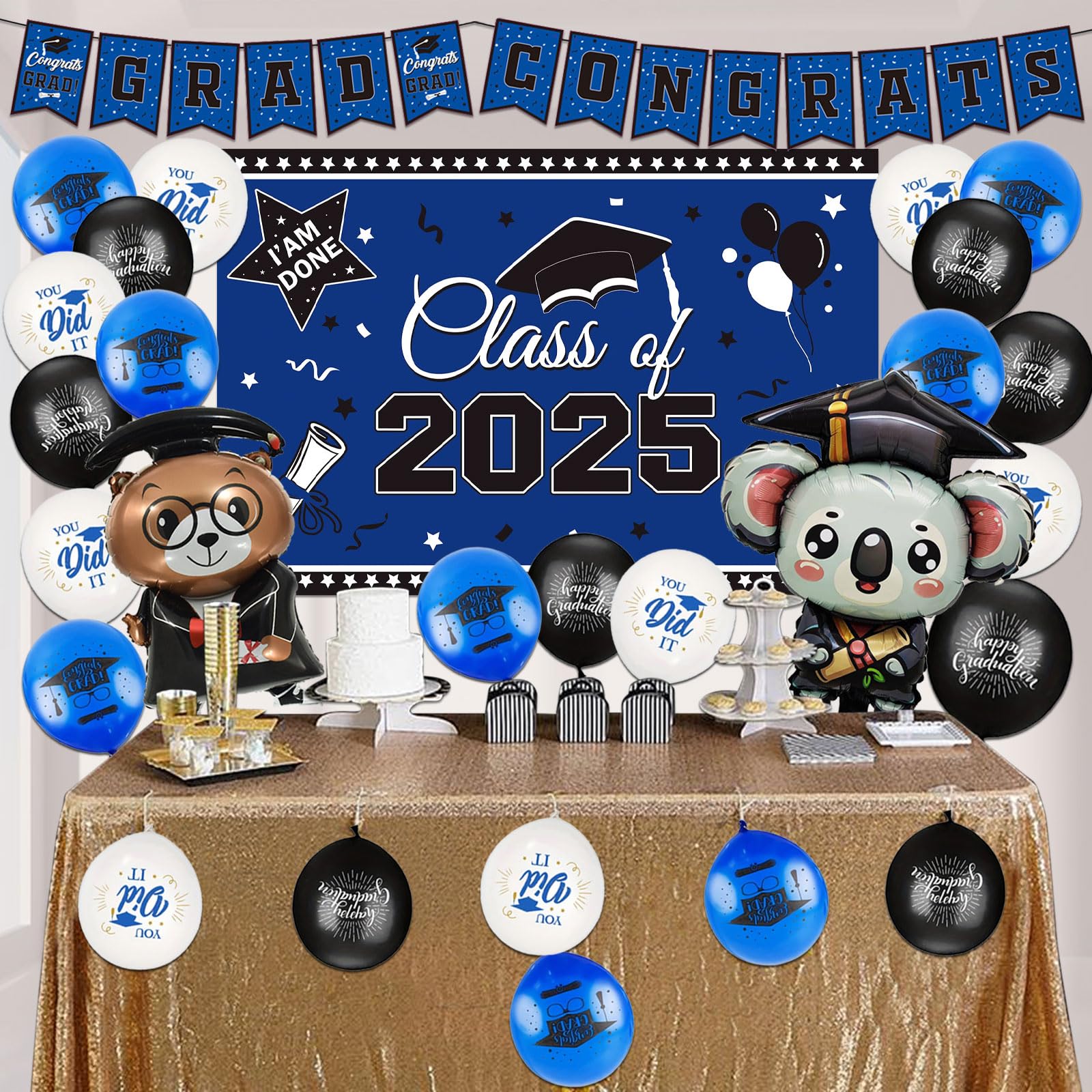Snapklik.com : Graduation Decorations Class Of 2025 Blue Themed - 2025 ...
