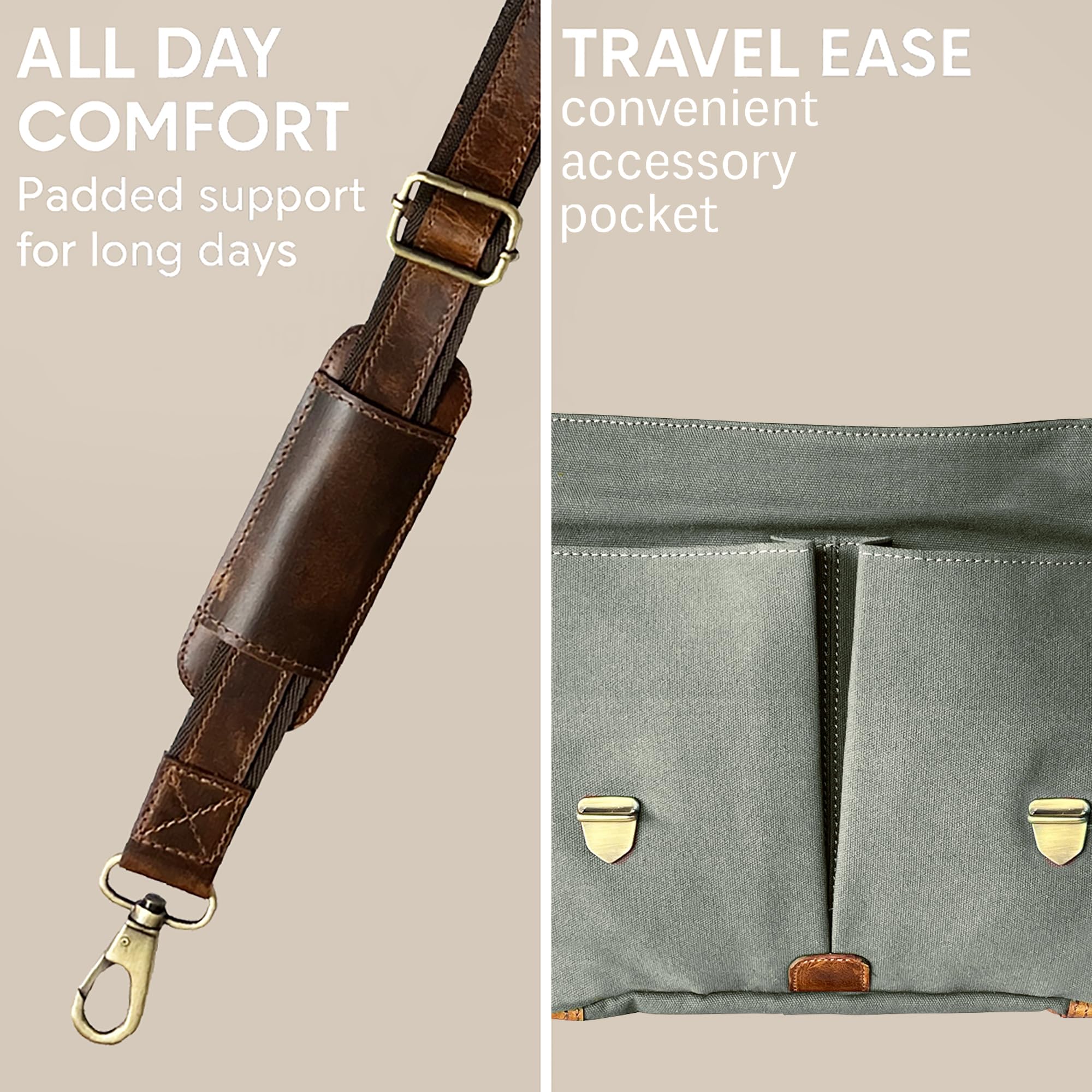 Amazon.com: RUSTIC TOWN Leather Canvas Messenger Bag for Men Women