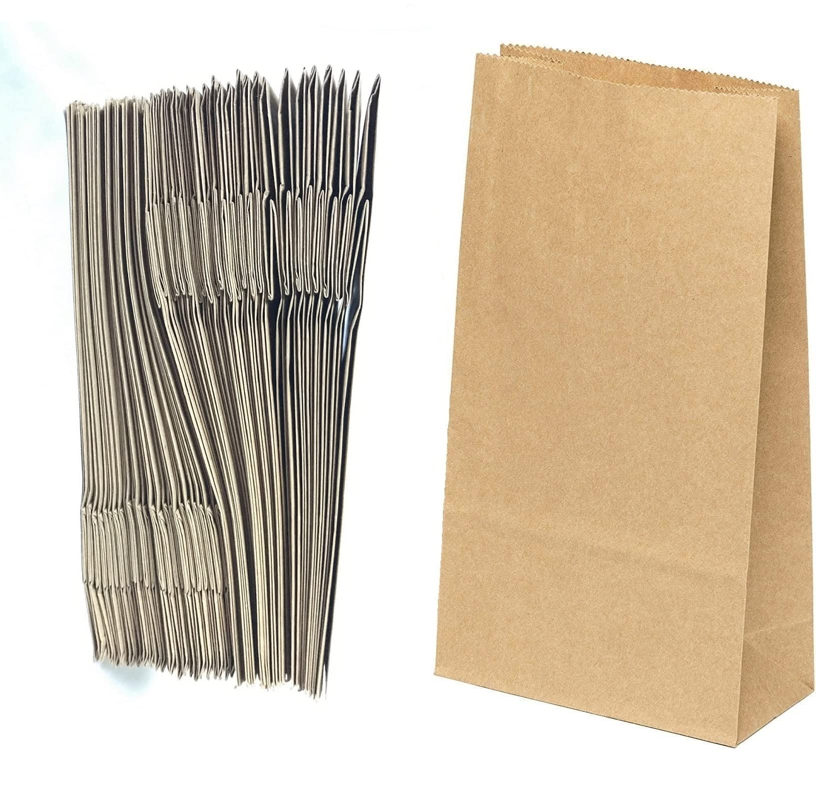 VEZODEK Paper Bags Pack of 50-26 x 14 x 8 cm Gift Bags Craft Paper (Brown, 50), 1 count (Pack of 50)