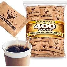 Office Roast Brown Sugar Packets 400 Count, Individually Wrapped Pure Cane Brown Sugar, Bulk Single Serve Sugar for Coffee, Tea, Office Breakroom & Restaurant Supplies