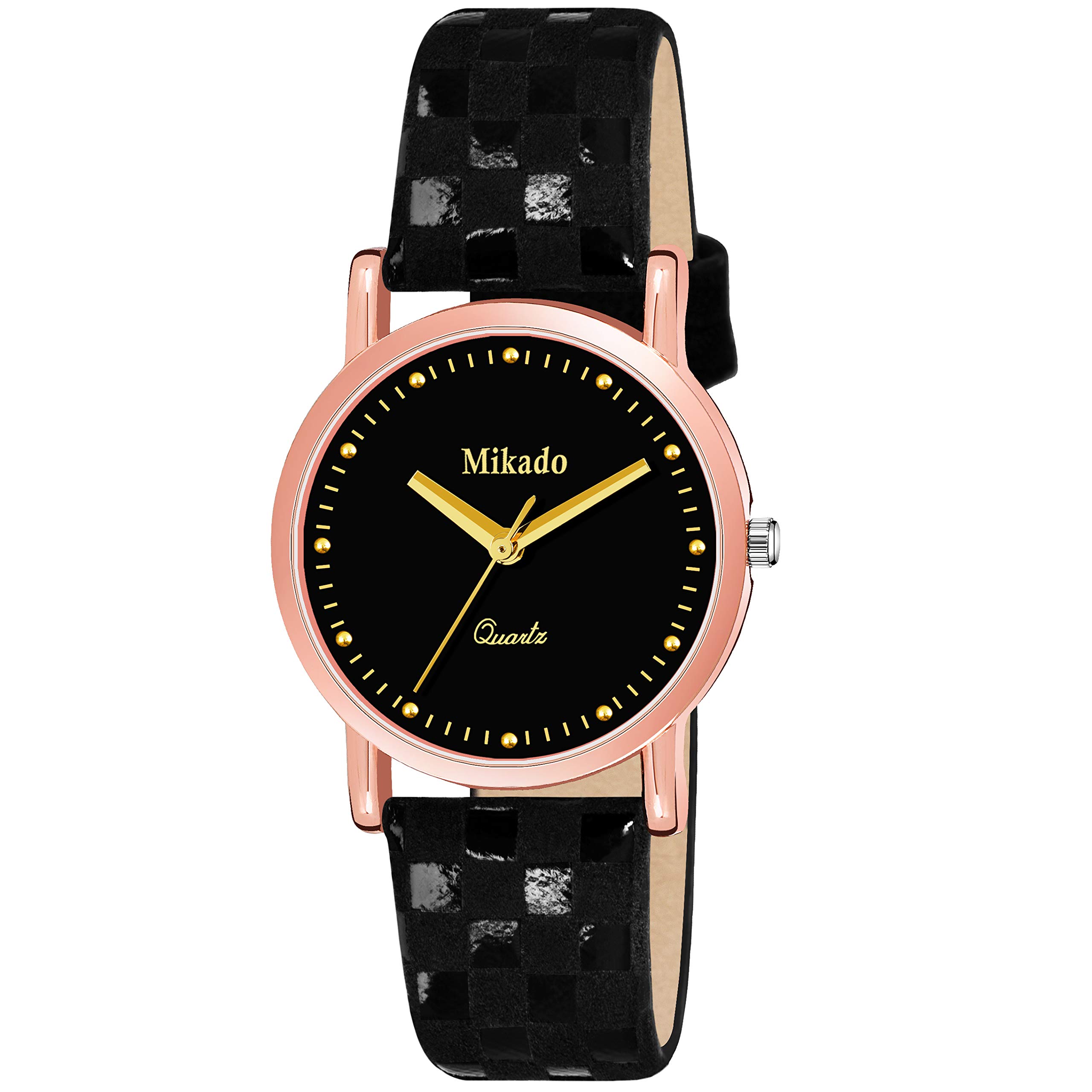 Mikado Goldish Black Analog Watch for Women (B08W59KG9D) Amazon Price History, Amazon Price Tracker