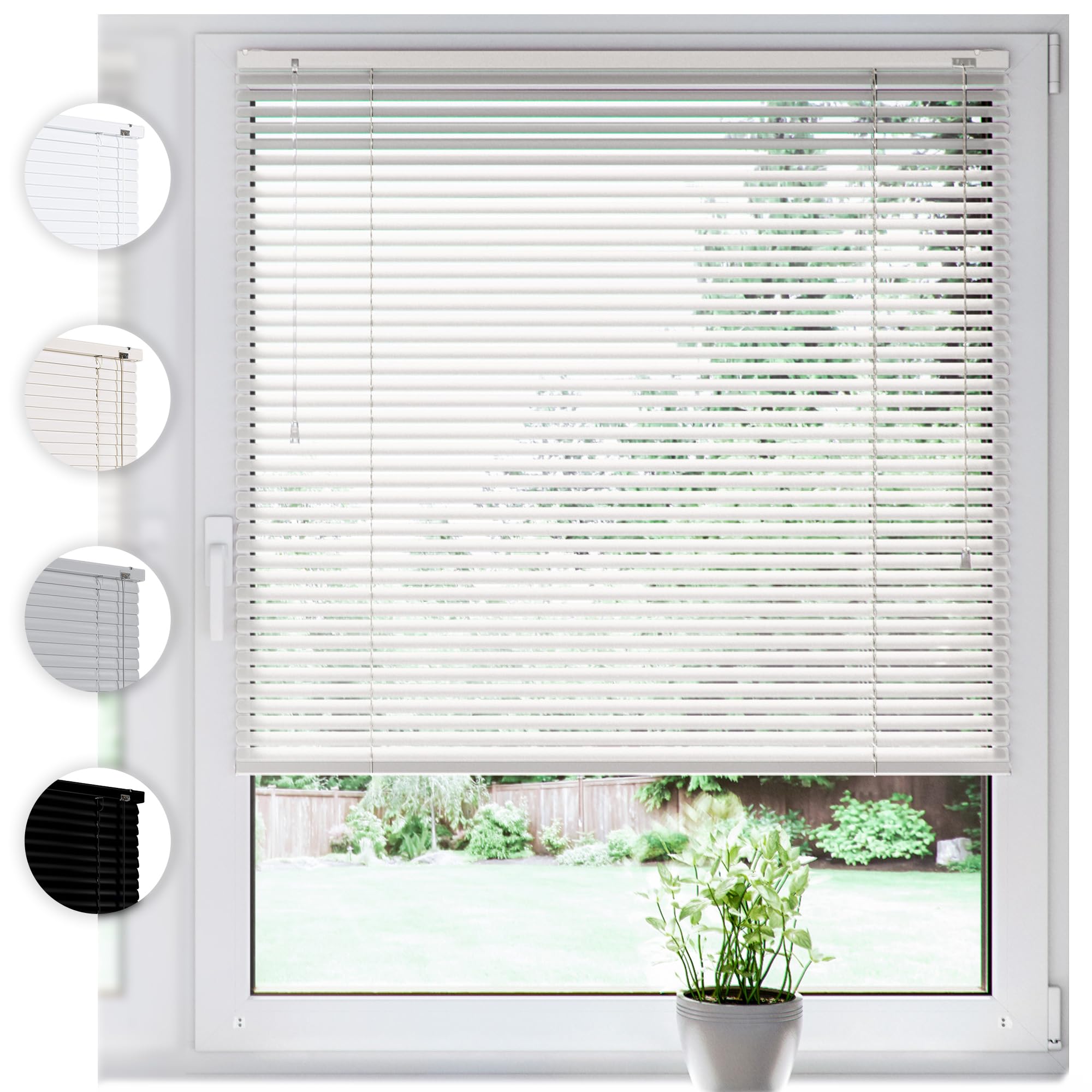SONELLO Tenda veneziana in alluminio 70x220 cm Bianco senza foratura