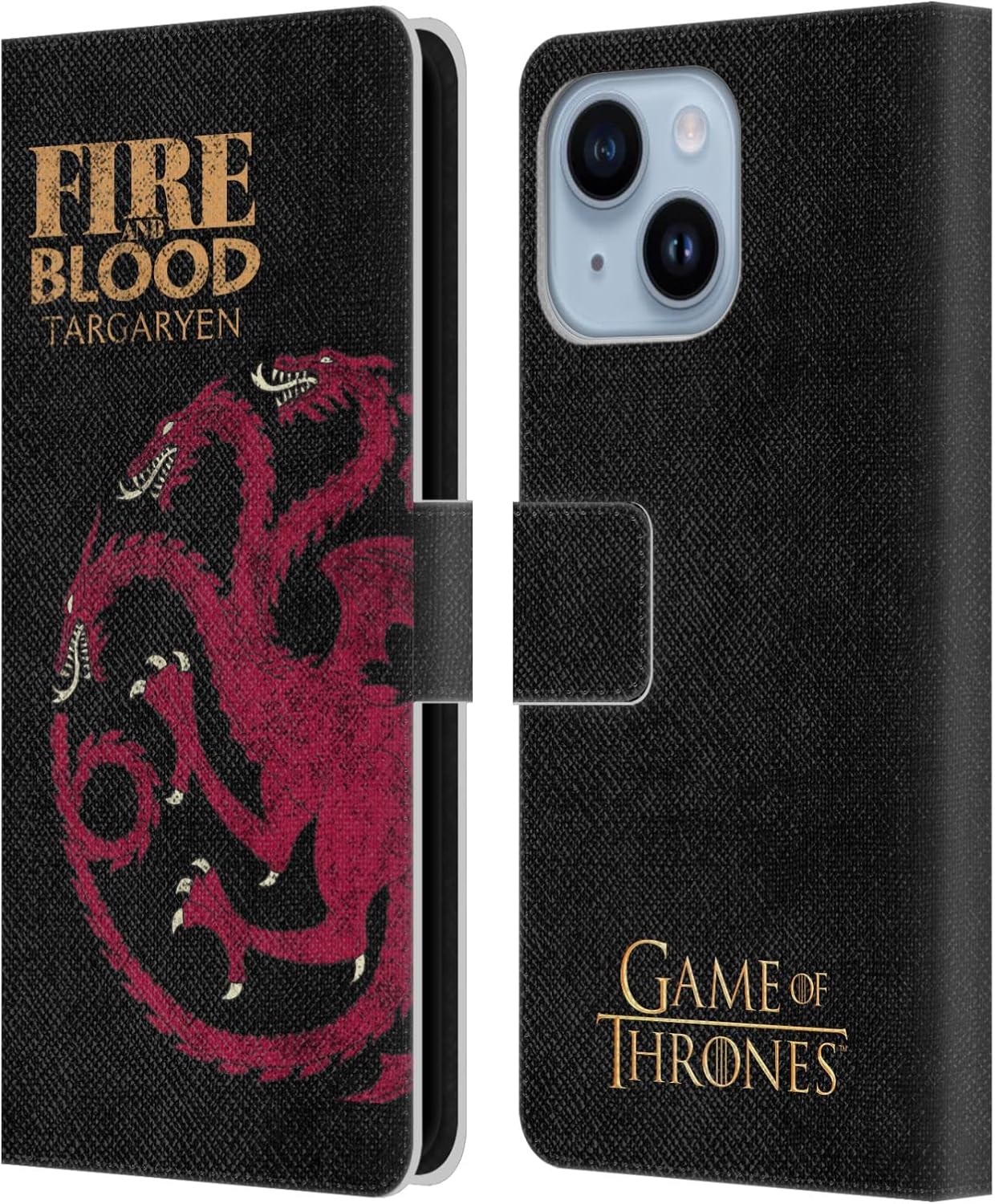 Head Case Designs Officially Licensed HBO Game of Thrones Stark House Mottos Leather Wallet Case Compatible with Apple iPhone 14 Plus