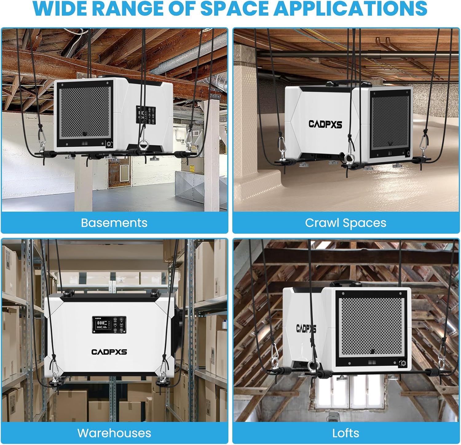 CADPXS Hanging Kits for Crawl Space & Basement Dehumidifiers, Easy to Raise and Lower Dehumidifier, Reduce Dehumidifier Noise and Vibration, Hanging Kit Improves Space Utilization (Easy Install)