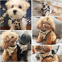 Vista 6 de Arnés de malla suave para perro, ajustable sin tirones, chaleco cómodo reflectante para mascotas para perros (caqui claro, XS)