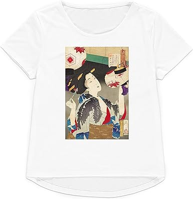 Amazon Com Japanese Ukiyo E T Shirt Woodblock Art Geisha Maiko Womens Mens Printed Tee Top Clothing Shoes Jewelry
