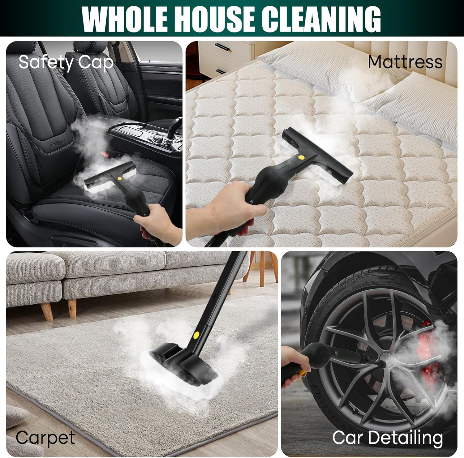 Steam Cleaner for Home Steam Mops for Floor Cleaning 275°F High Temperature 20 Accessories 13ft Power Cord 5 Min Heating Multipurpose 5 Bar Powerful Steamer for Grout, Tile, Upholstery