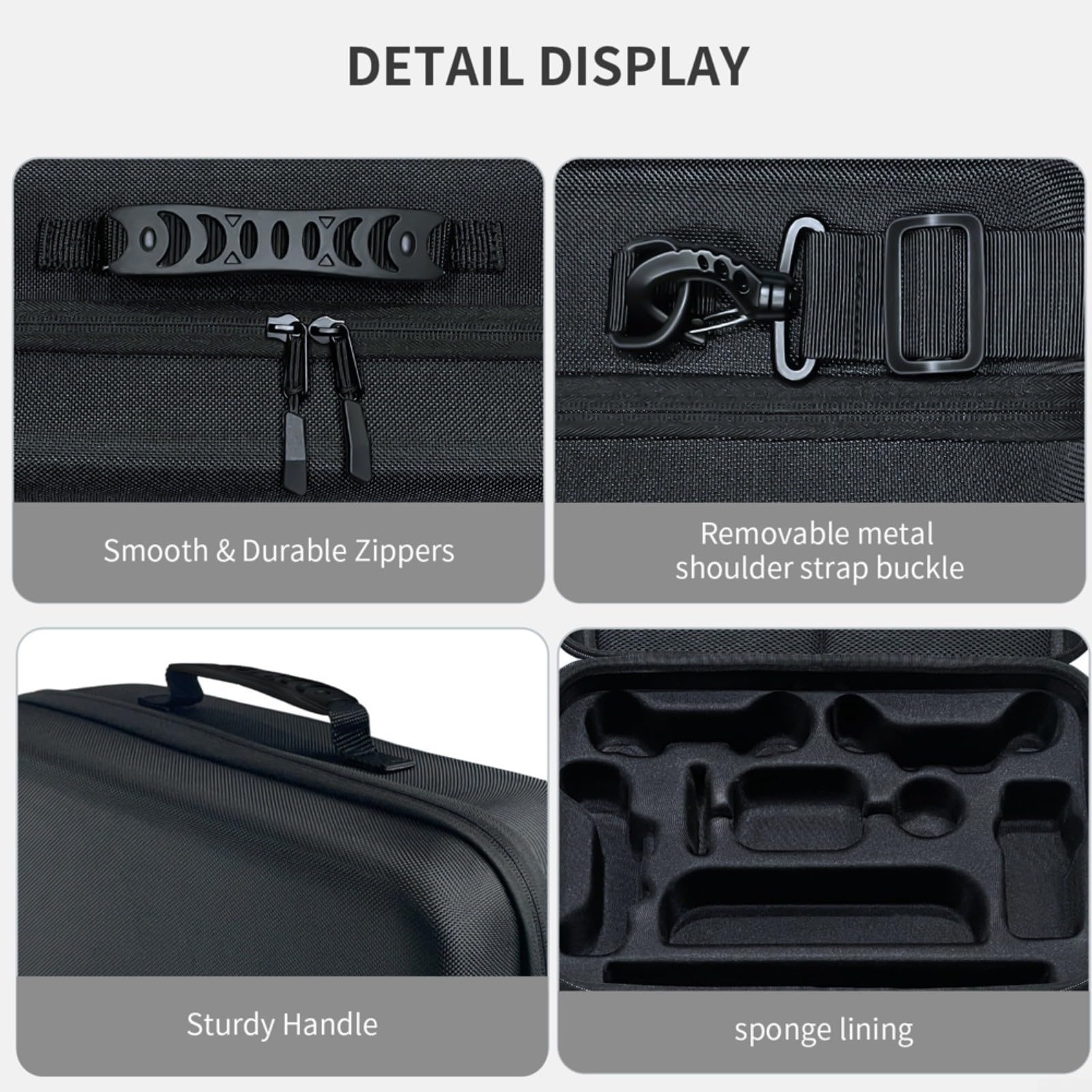 Custodia rigida per Switch 2, borsa da viaggio antiurto in EVA con slot per schede di gioco, spazioso organizer per console Dock Pro Controller e accessori, nero