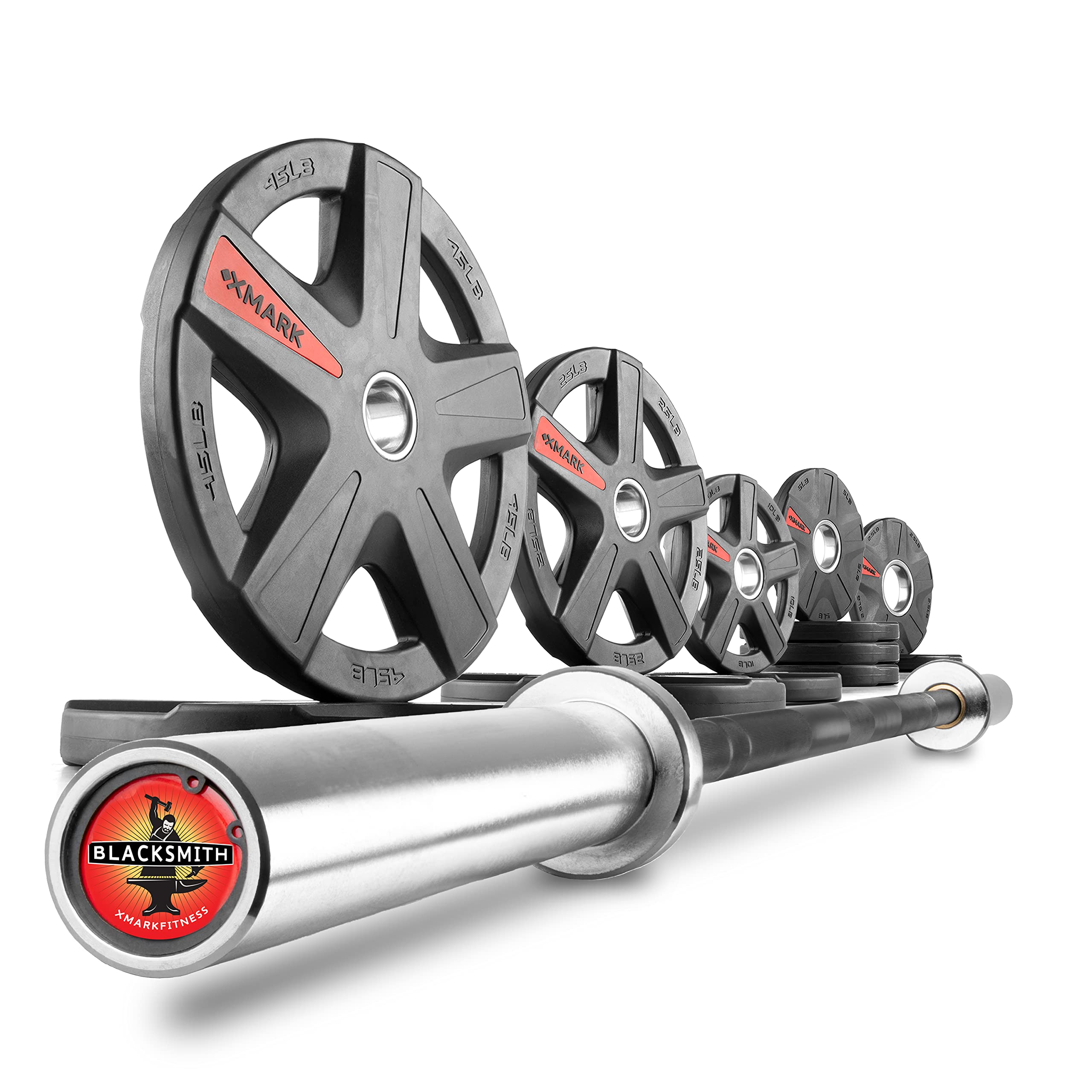 Buy XMark Olympic Weight Set with Olympic Bar, Barbell Olympic Weight Set, Texas Star Weight