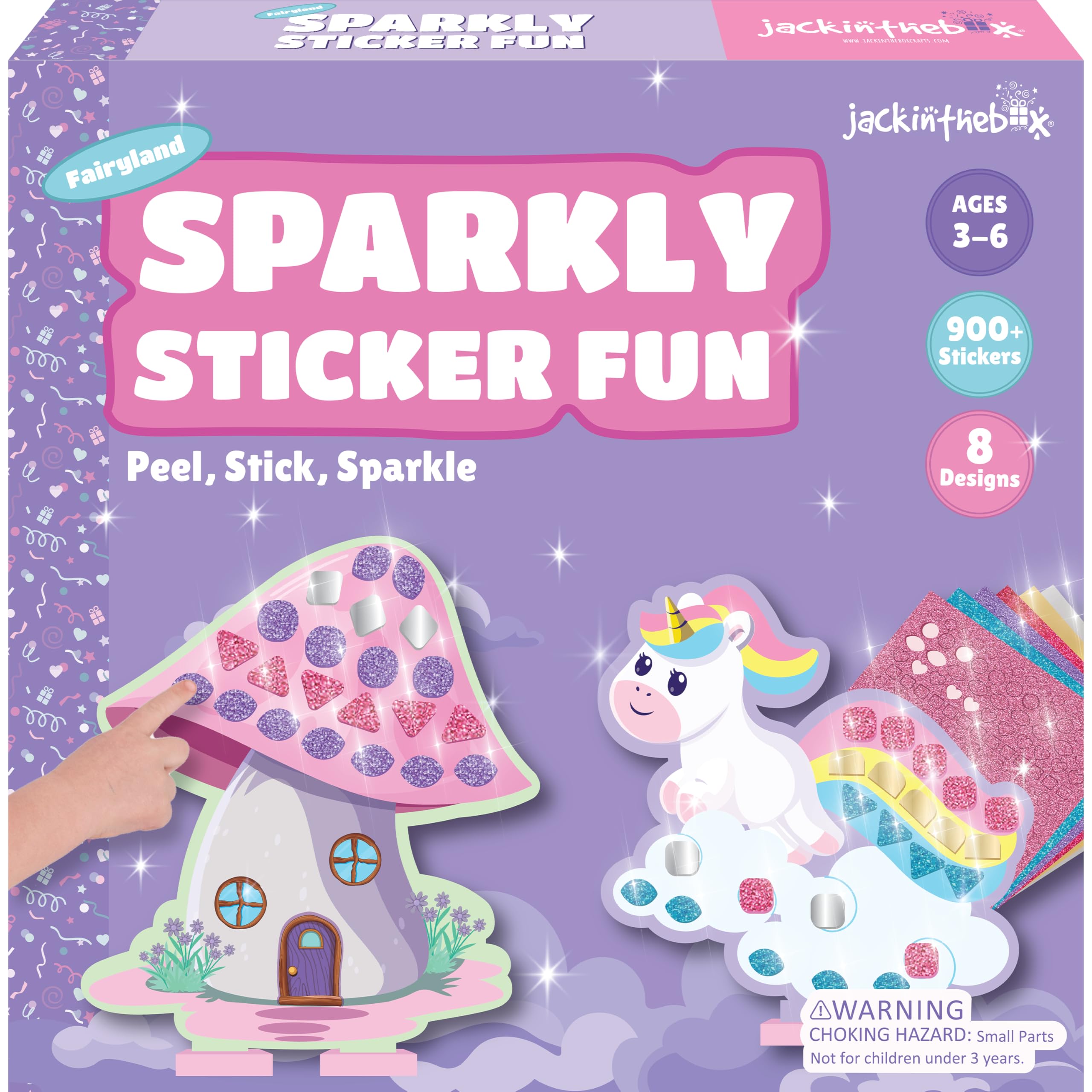 jackinthebox Art and Craft Activity Kit, Sparkly Sticker Fun Fairyland