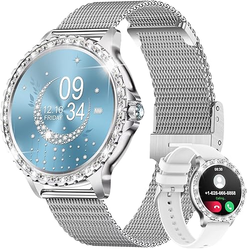 Relojes inteligentes para mujer, 1.32 pulgadas, HD, reloj de seguimiento de actividad física con respuestahacer llamadas, control de voz AI, monitor