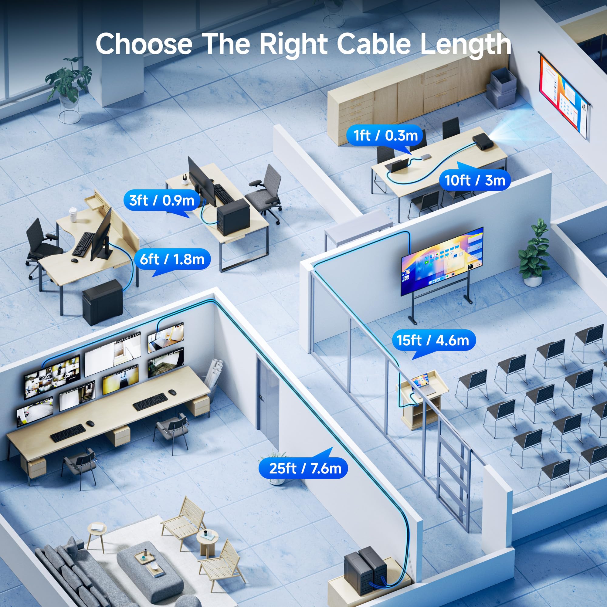 Cable Matters Kabel 4K DisplayPort do DisplayPort 2 m (kabel DP do DP) z obsługą 4K (3840 x 2160 @ 60 Hz), 2K (2560 x 1440 @ 144 Hz) - 2 metry | 4K@60Hz / 2K@144Hz, kabel DP do DP z dwoma wtykami, do monitora komputerowego