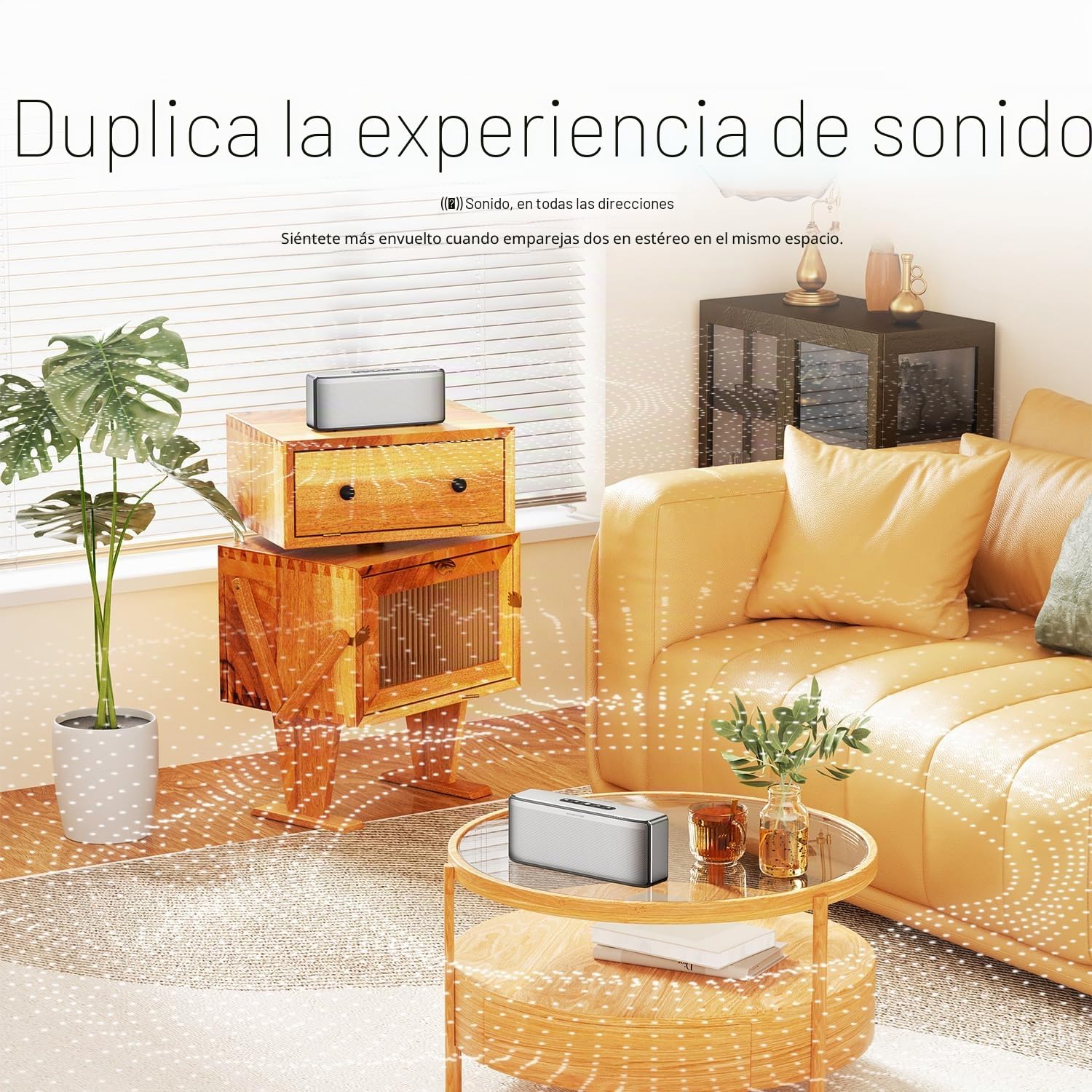 BOGASING S8 Pro MAX Altavoz Bluetooth Potente, Altavoces inalambrico con 3 Canales Audio Espacial Inmersivo, 5 Controladores y 2 Radiadores Pasivos, EQ, TF, AUX, Micrófono Incorporado (Plata)
