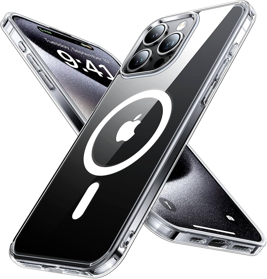 Amazon.co.jp: Aulofe 強力磁気クリア iPhone 15 Pro用ケース、[決して