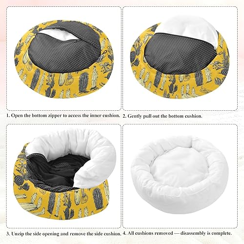 Miniatura 8 de KLL Yellow Halloween Evil Cactus Warm & Soft Pet Cat Bed fluffier Cat Pillow Bed for Extra Small Size Pets Supplies Camas para mascotas Grandes