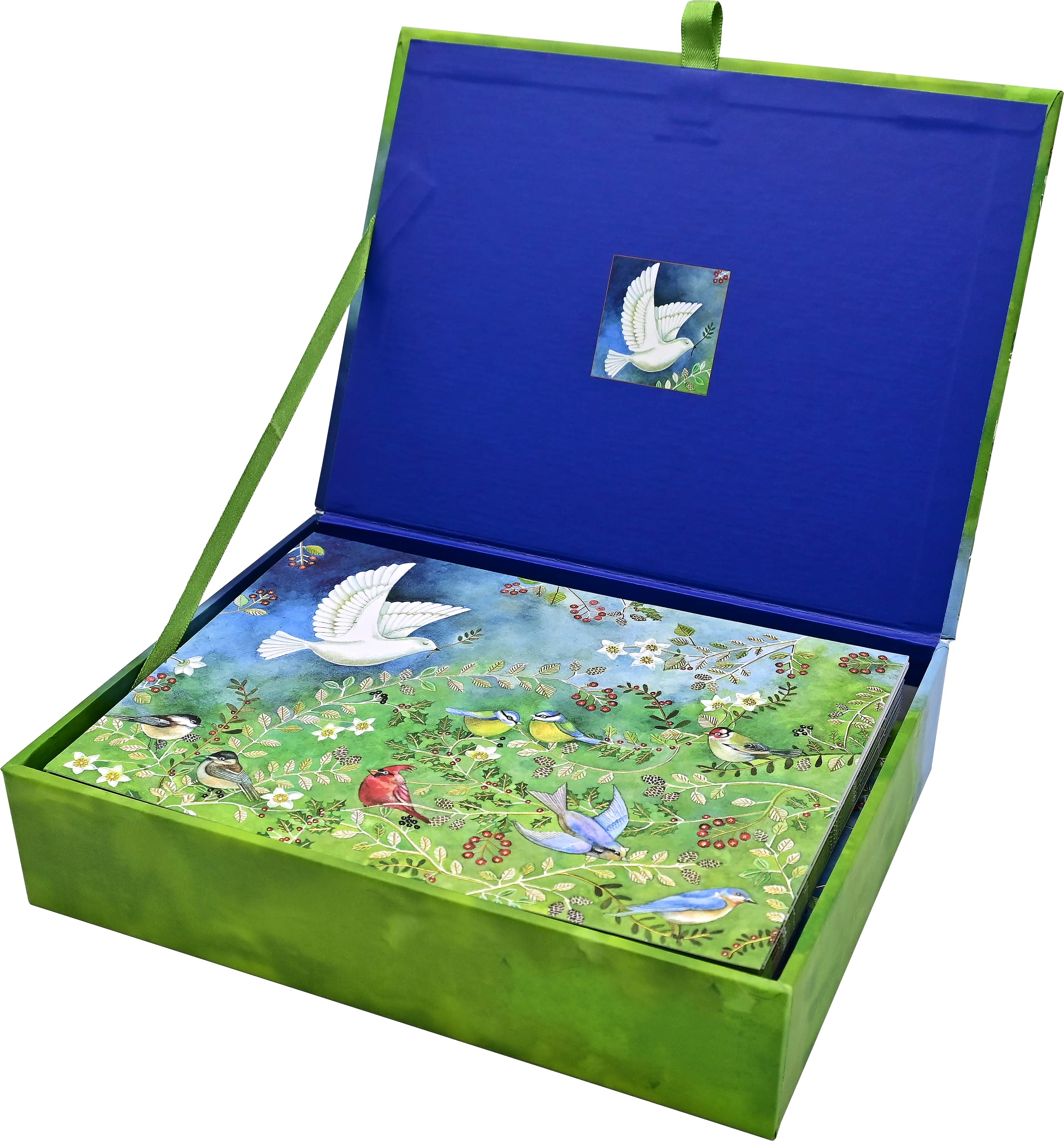 Birds and Holly Deluxe Boxed Holiday Cards (20 cards, 21 self-sealing envelopes), Multicolor, 7 x 5 inch - Image 3