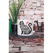 Kedi Komik Zeki Esprili Kedisever Kedi Sahibi Ak ll ca Hediyelik Kulplu Kupa Bardak, QBLK5731-SY