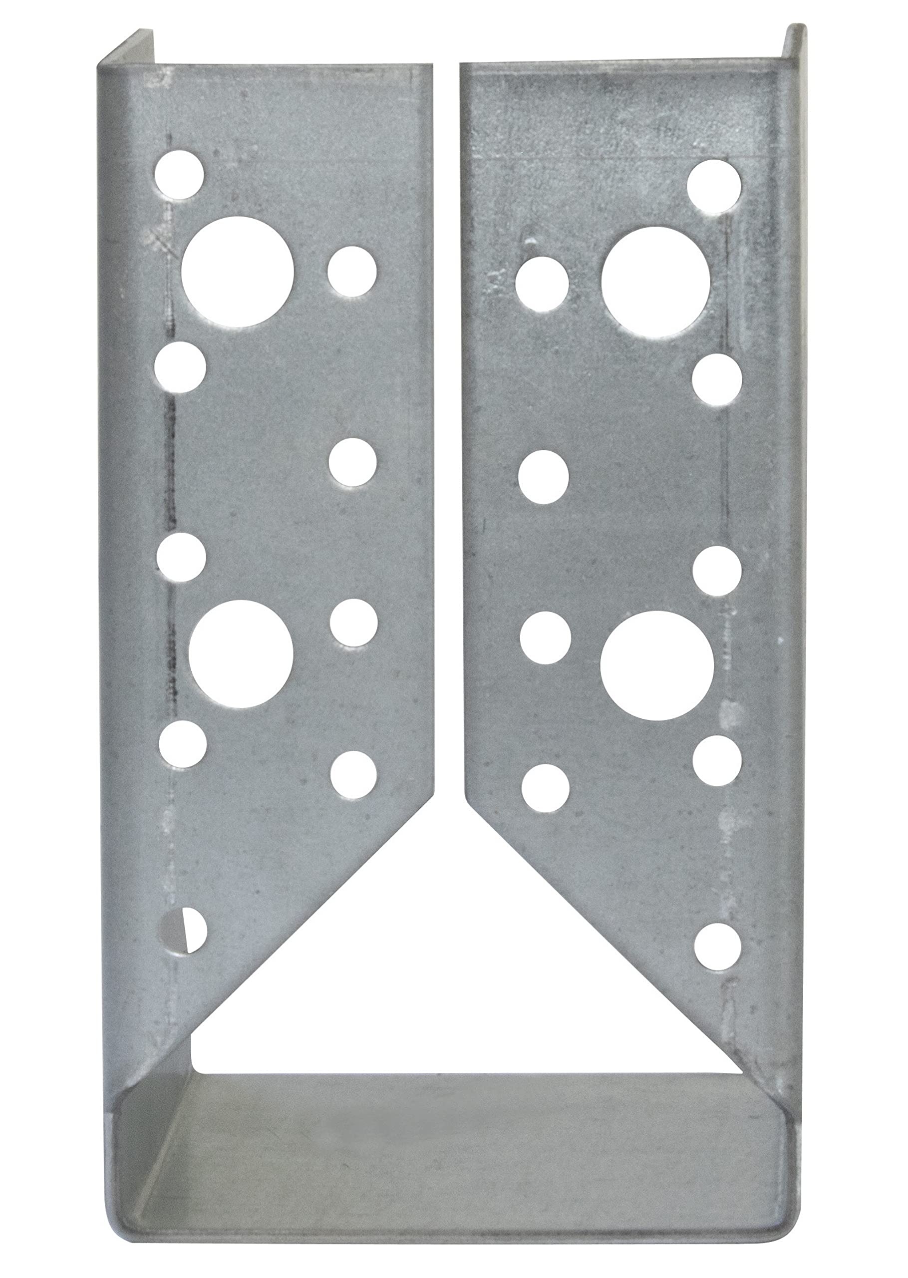 AERZETIX - C58655 - Lot de 2 Sabots de charpente à ailes intérieures 70x125x75x2 mm - sabot de solive à 32 trous - en acier zingué Z275