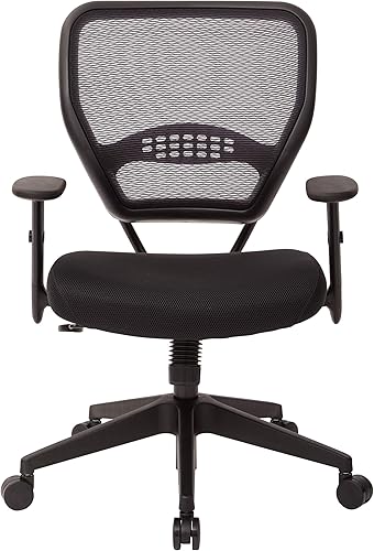 Miniatura 4 de Space Seating Serie 55 - Silla de escritorio de oficina ajustable con soporte lumbar integrado, malla negra Malla Negra,Azul (Blue Mesh),Malla