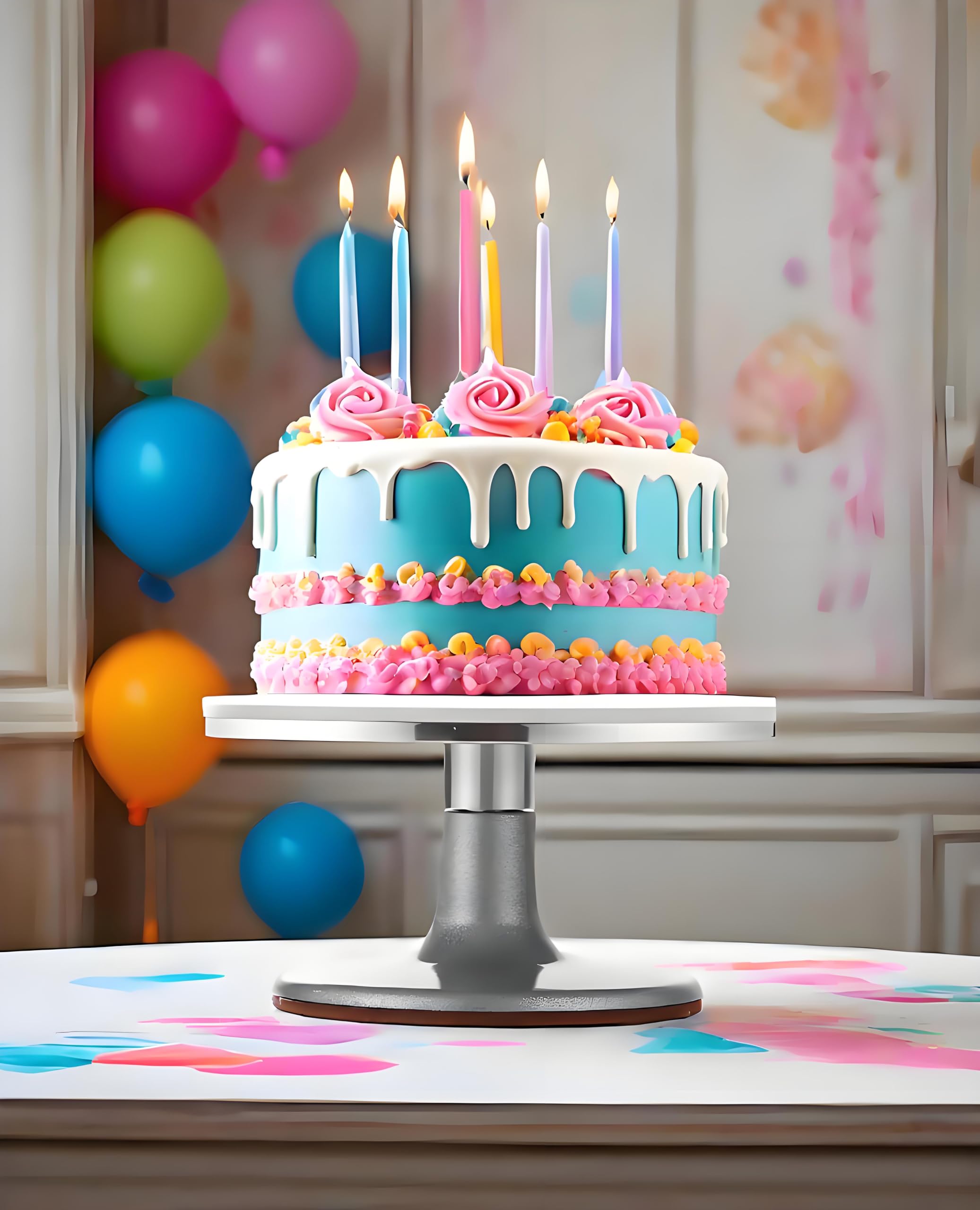 Yizish Tortenplatte Drehbar Aluminiumlegierung, 12-Zoll-Tortenständer Kuchen Drehteller zum Backen, Kuchen dekorieren, Gebäck