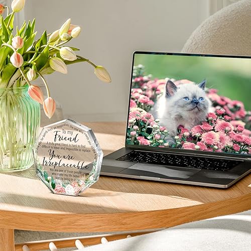 Vista 61 de Spiareal Regalos de amigos para mujeres, placa de amistad para mejor amiga, Acción de Gracias, Navidad, mejor hermana de flores, regalo