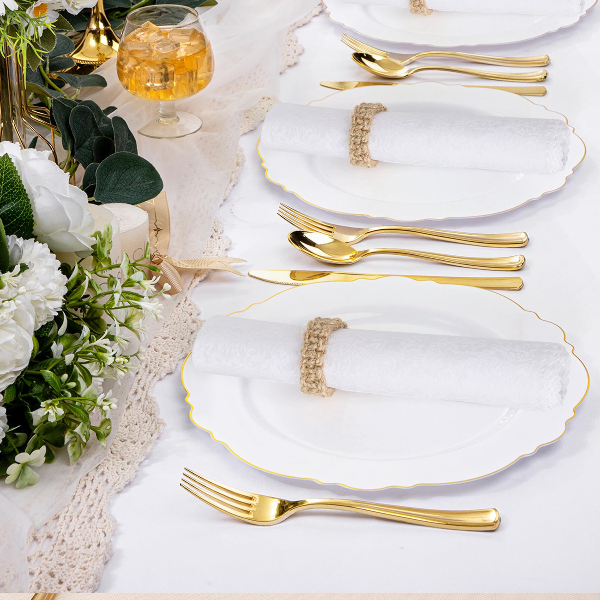 Meplait Juego de 12 servilleteros hechos a mano, de cuerda de yute, servilleteros bohemios para banquetes, bodas, fiestas, decoración de mesa de comedor (12, marrón)