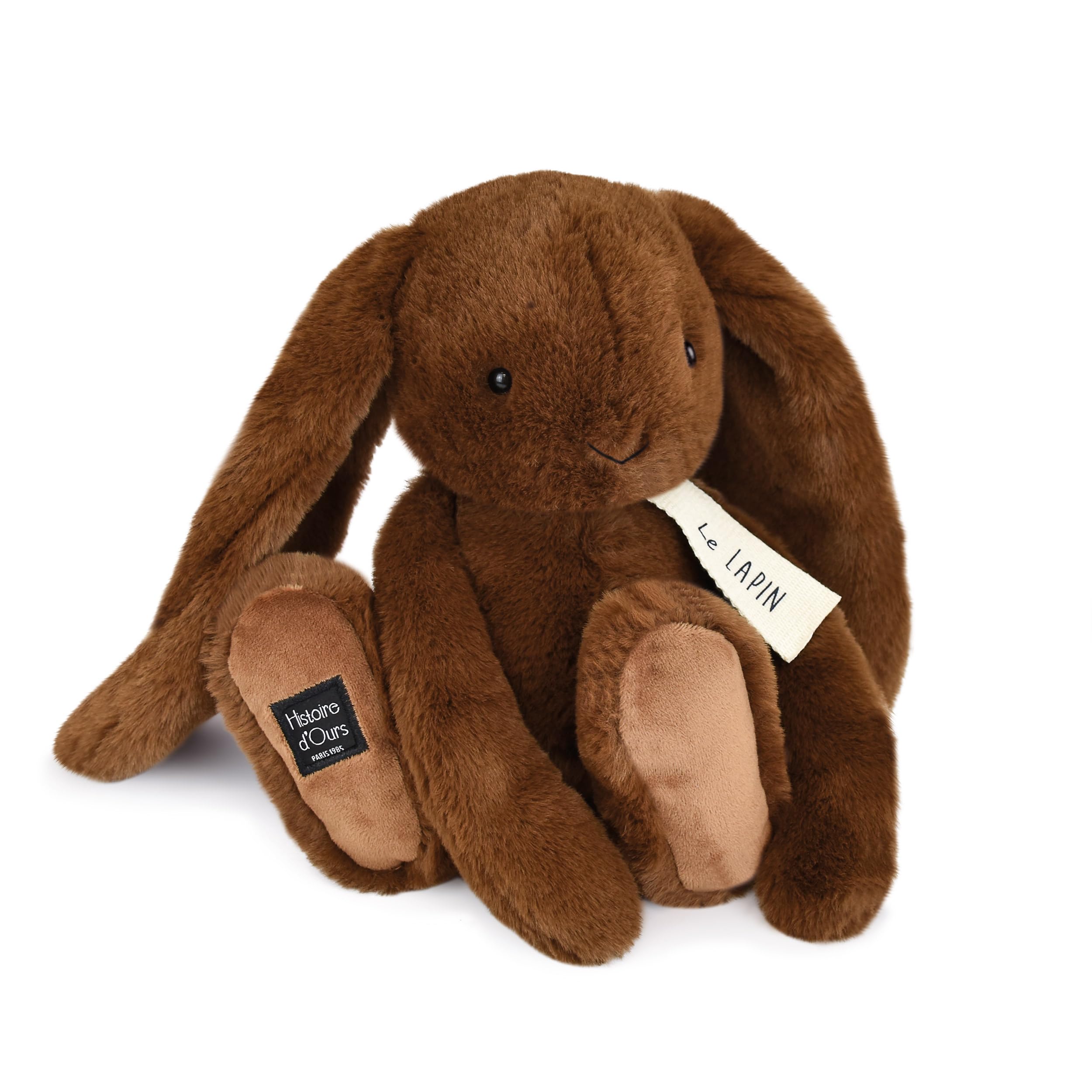 HISTOIRE D'OURS - Peluche Coniglio The LAPIN 32 Cm, Colore Caffè - Morbido E Coccoloso, Regalo Di Nascita O Compleanno (HO3250)