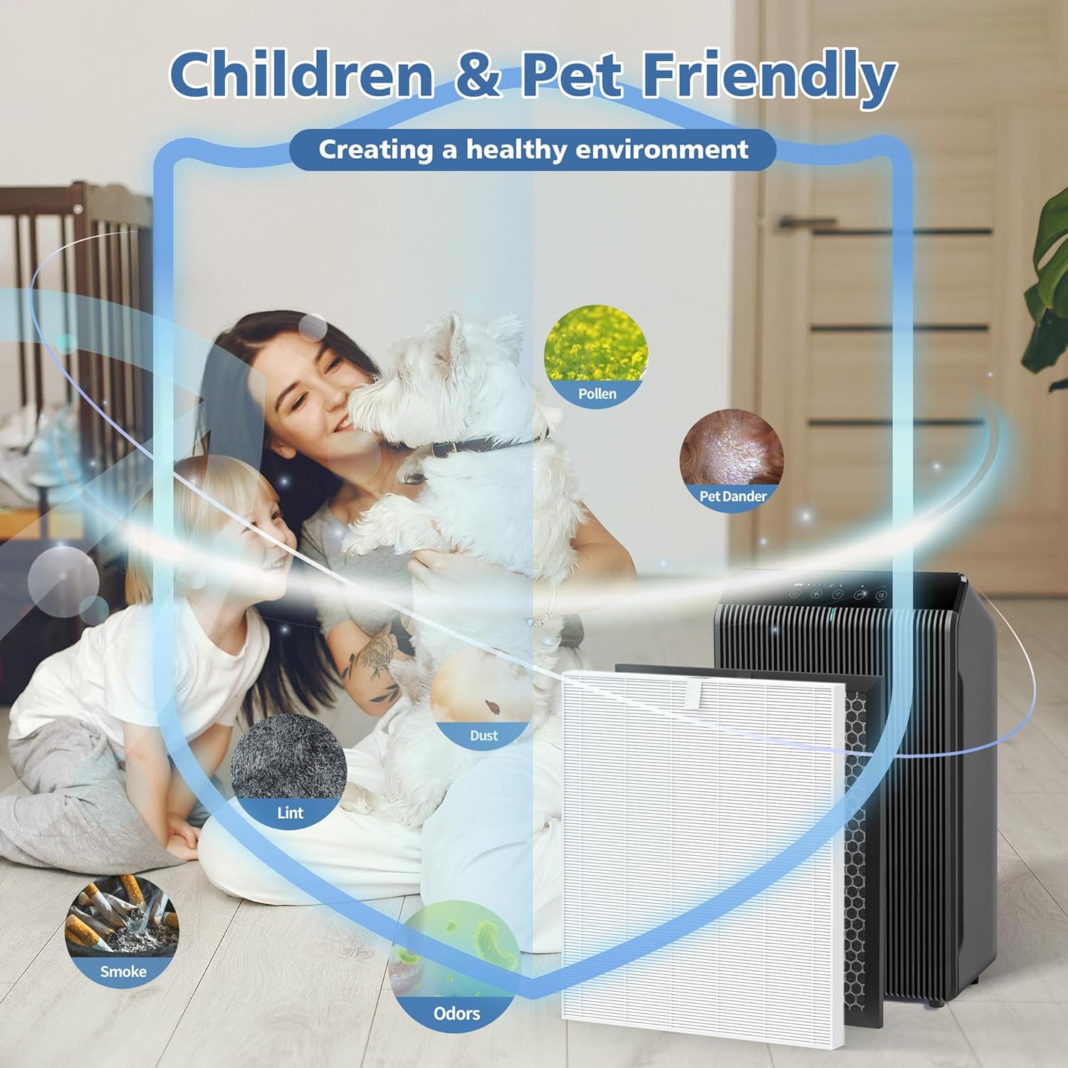 5510 5520 Replacement Filter Q Compatible with Winix 5510/5520 Air Purifier, HEPA and Deodorization Activated Carbon Filter Combo, Part# 1712-0123-00 (2 Set) - Image 8