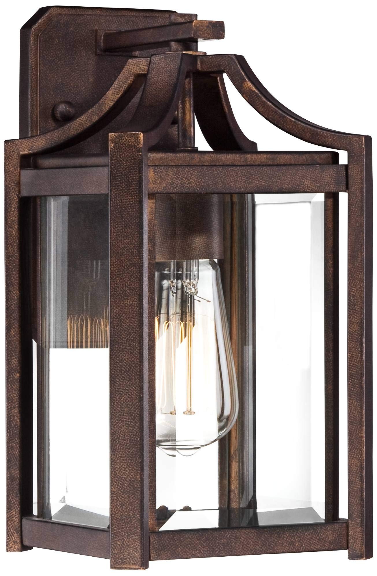 Rockford Farmhouse Rustic Outdoor Wall Light Fixture Bronze Iron 12 1/2