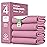 IMPROVIA Washable Underpads, Heavy Absorbency Reusable Incontinence Pads for Kids, Adults, Elderly, and Pets, Waterproof Protection Floor (Pink and White, 34 x 36 - Pack of 4)