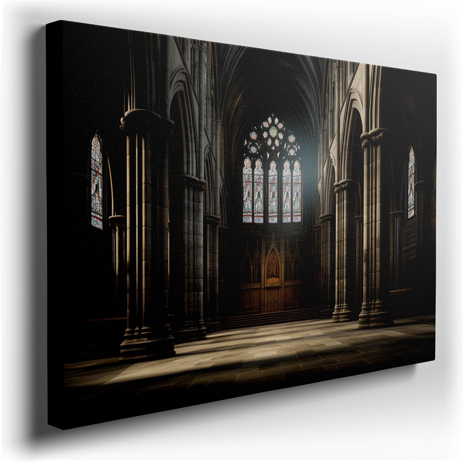Canvas for Living room. Whispers of Eternity Echoing through the Majestic Solitude of a Cathedral's Grandeur, 27 x 18 inch Canvas Wall Art - Contemporary Masterpieces - Nature Home Decor