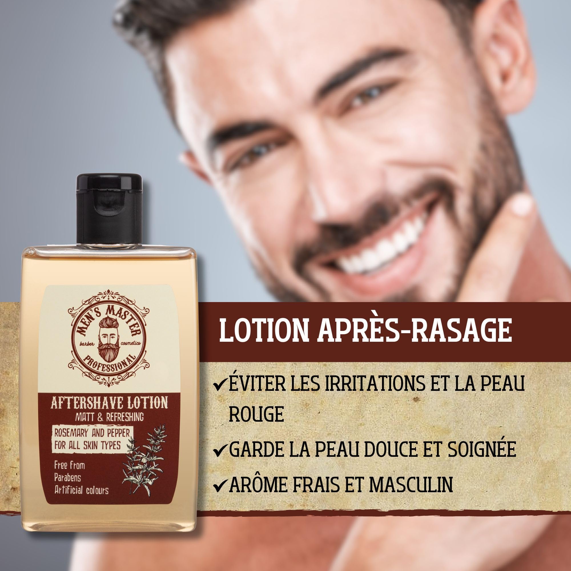 Men's Master Ensemble-Cadeau de Rasage 3 Pièces pour Homme | Mousse a Raser Hydratante | Lotion Après Rasage | Apaisant et Crème Rajeunissant Anti-rides | Soins pour Visage | Ensemble-Cadeau pour lui